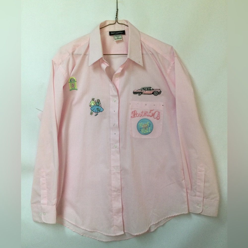 Vintage Rock and Roll button up shirt.  Medium